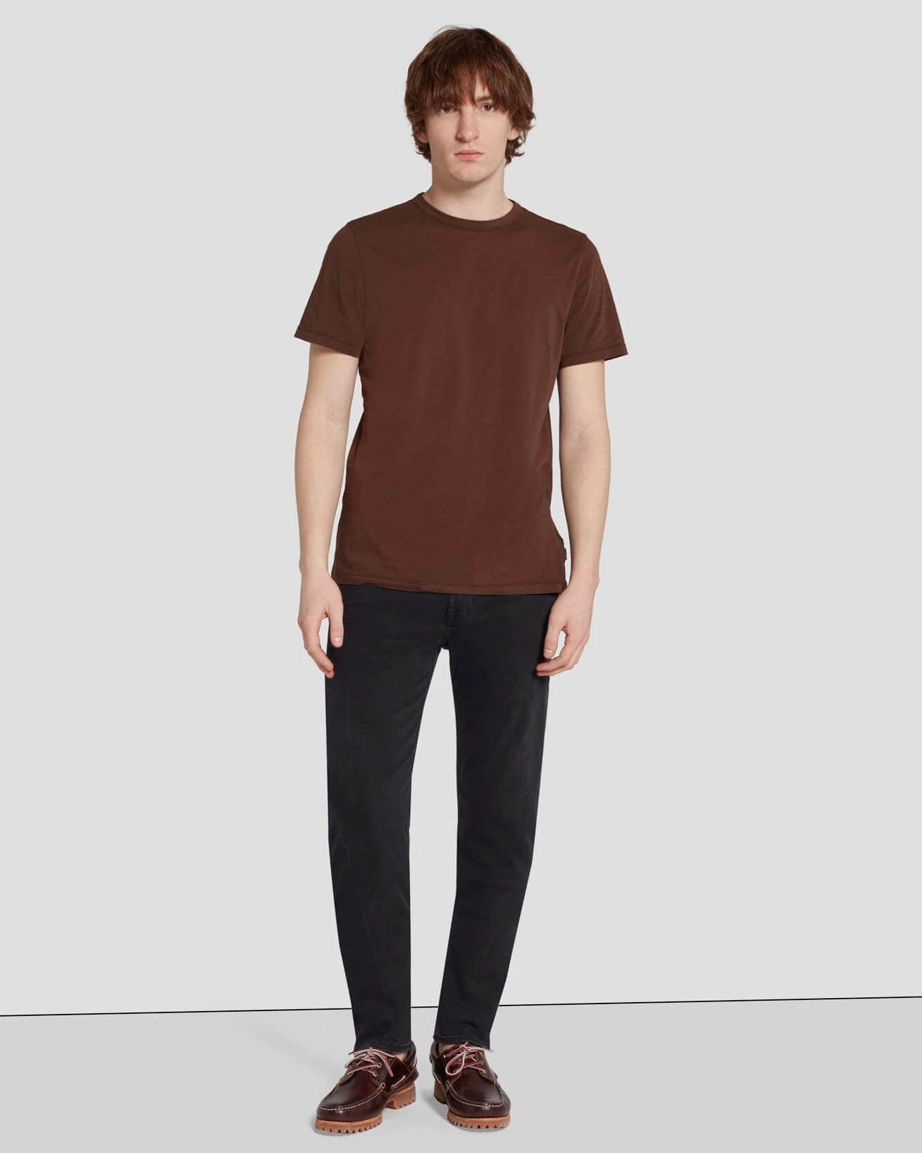 7 For All Mankind Featherweight Tee In Chestnut 4 7 For All Mankind Featherweight Tee In Chestnut - Image 2