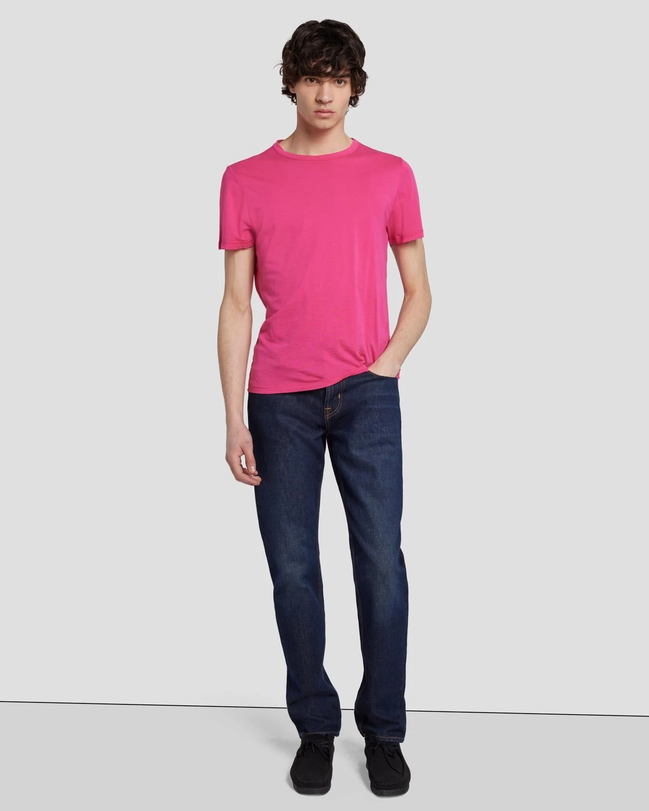 7 For All Mankind Featherweight Tee In Raspberry 4 7 For All Mankind Featherweight Tee In Raspberry - Image 2