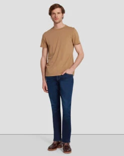 7 For All Mankind Featherweight Cotton Tee In River Bed -7 For All Mankind Shop 7M211P11 RVB 6