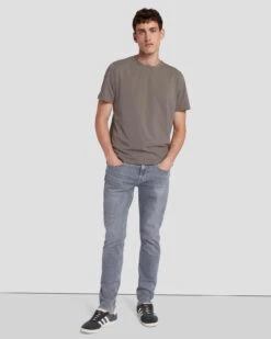 7 For All Mankind Luxe Performance Tee In Dusty Grey -7 For All Mankind Shop 7M272237 DTG 6