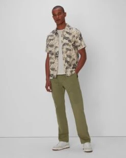 7 For All Mankind Palm Print Camp Shirt In Tea -7 For All Mankind Shop 7M511C80 TPL 05
