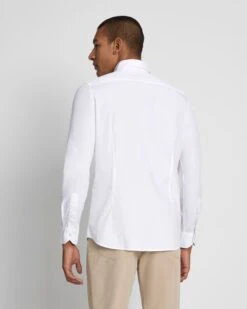 7 For All Mankind Long Sleeve Poplin Shirt In White -7 For All Mankind Shop 7M543M21 WHT 4