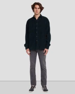 7 For All Mankind Corduroy Overshirt In Hunter Green -7 For All Mankind Shop 7M905422 HUG 6