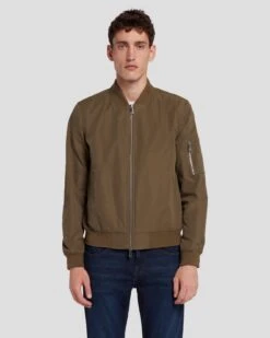 7 For All Mankind Tech Bomber Jacket In Army