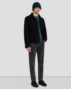 7 For All Mankind Wool Trucker In Black 13 7 For All Mankind Wool Trucker In Black -7 For All Mankind Shop 7MSELW89 BLK 2