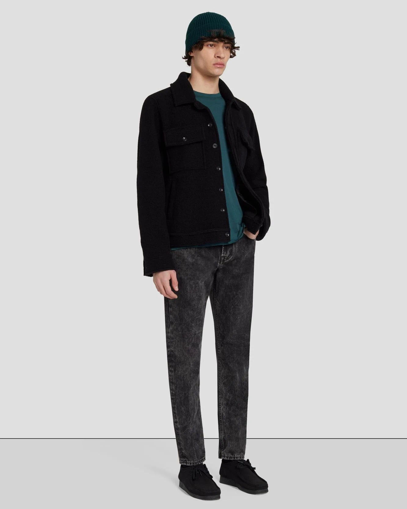 7 For All Mankind Wool Trucker In Black 7 7 For All Mankind Wool Trucker In Black - Image 5