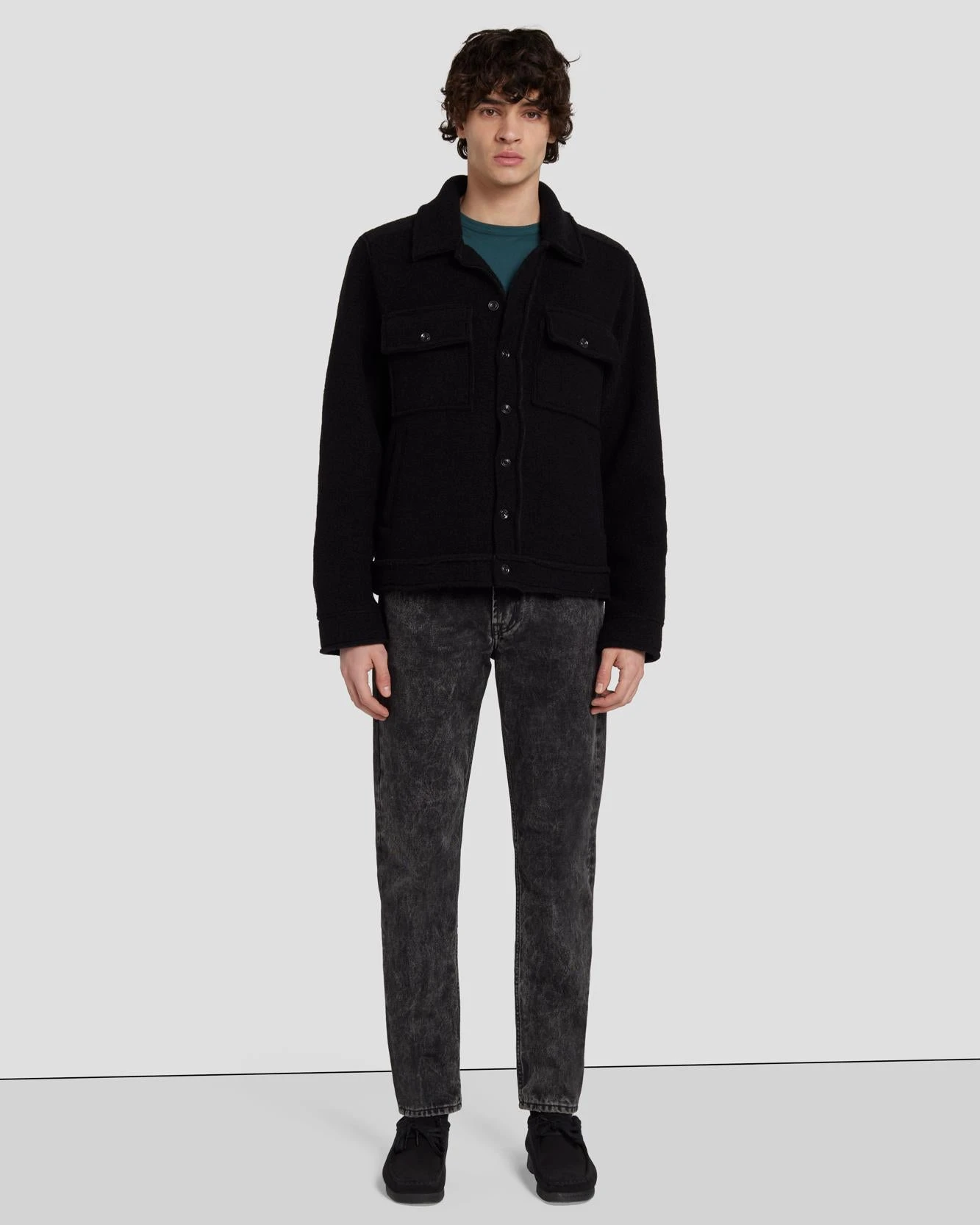 7 For All Mankind Wool Trucker In Black 5 7 For All Mankind Wool Trucker In Black - Image 3