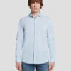 7 For All Mankind Long Sleeve Poplin Shirt In Light Blue -7 For All Mankind Shop 7MSFMH29 LBL 1
