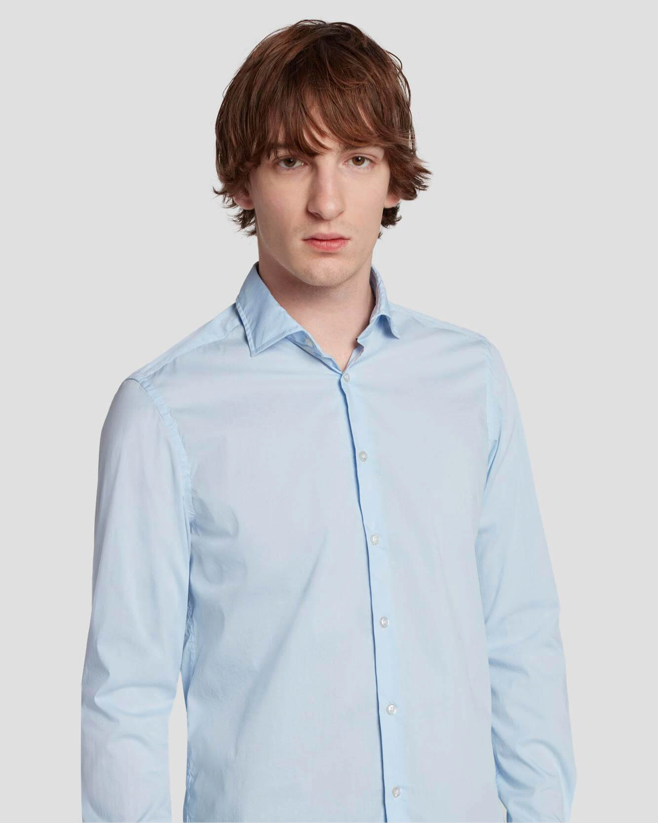 7 For All Mankind Long Sleeve Poplin Shirt In Light Blue 4 7 For All Mankind Long Sleeve Poplin Shirt In Light Blue - Image 2