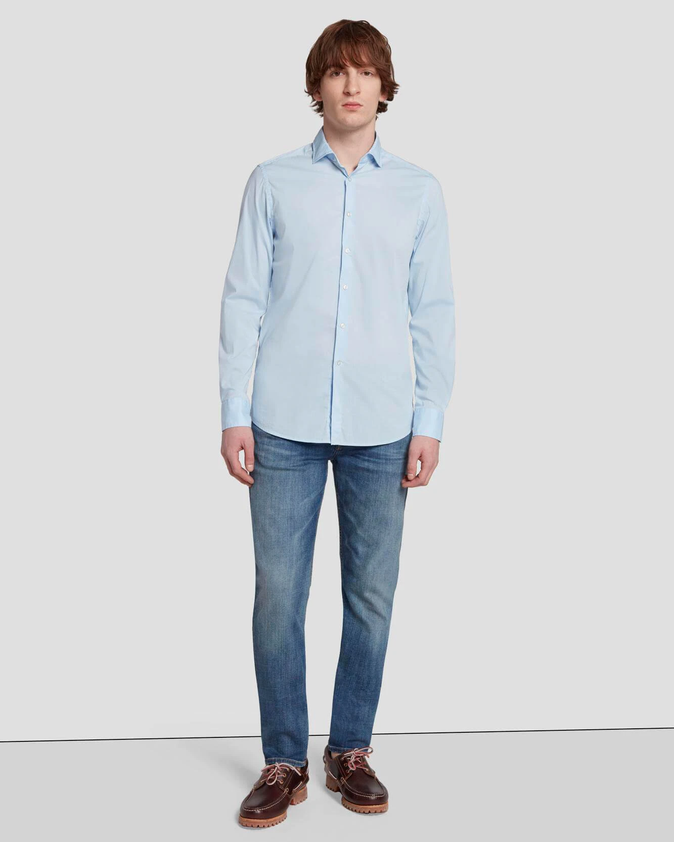 7 For All Mankind Long Sleeve Poplin Shirt In Light Blue 8 7 For All Mankind Long Sleeve Poplin Shirt In Light Blue - Image 6