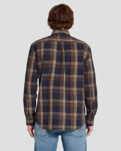 7 For All Mankind Linen Blend Button Up Shirt In Check 11 7 For All Mankind Linen Blend Button Up Shirt In Check -7 For All Mankind Shop 7MSFMH43 BRN 4