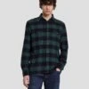 7 For All Mankind Flannel Overshirt In Hunter Green -7 For All Mankind Shop 7MSFMS36 HUG 1