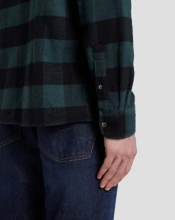 7 For All Mankind Flannel Overshirt In Hunter Green -7 For All Mankind Shop 7MSFMS36 HUG 6