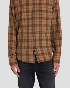 7 For All Mankind Checkered Overshirt In Sand -7 For All Mankind Shop 7MSFMW02 SND 6