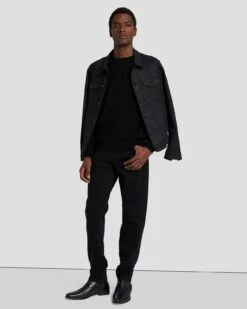 7 For All Mankind Luxe Performance Plus Sweater In Black -7 For All Mankind Shop 7MSHMH14 BLK 4