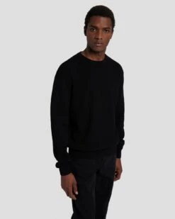 7 For All Mankind Luxe Performance Plus Sweater In Black -7 For All Mankind Shop 7MSHMH14 BLK 6