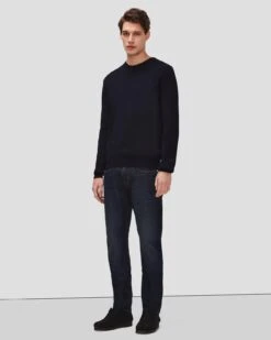 7 For All Mankind Luxe Performance Plus Sweater In Navy -7 For All Mankind Shop 7MSHMH14 NVY 3