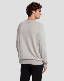 7 For All Mankind Wool Blend Crewneck In Heather Grey -7 For All Mankind Shop 7MSHMK51 HEA 4