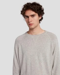 7 For All Mankind Wool Blend Crewneck In Heather Grey -7 For All Mankind Shop 7MSHMK51 HEA 5