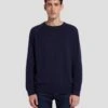 7 For All Mankind Wool Blend Crewneck In Navy -7 For All Mankind Shop 7MSHMK51 NVY 1