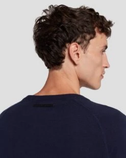 7 For All Mankind Wool Blend Crewneck In Navy -7 For All Mankind Shop 7MSHMK51 NVY 5