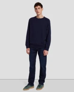 7 For All Mankind Wool Blend Crewneck In Navy -7 For All Mankind Shop 7MSHMK51 NVY 6