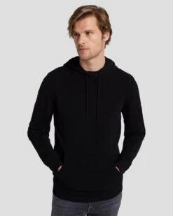 7 For All Mankind Dynamic Luxe Hoodie In Black -7 For All Mankind Shop 7MSJMH14 BLK 3
