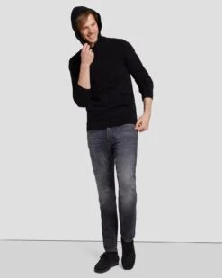 7 For All Mankind Dynamic Luxe Hoodie In Black -7 For All Mankind Shop 7MSJMH14 BLK 6