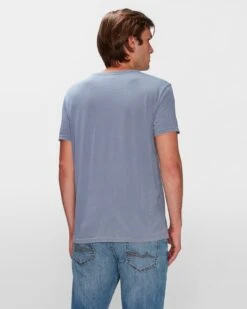 7 For All Mankind Featherweight Cotton Tee In French Blue 9 7 For All Mankind Featherweight Cotton Tee In French Blue -7 For All Mankind Shop 7MSLMP11 FRB 4