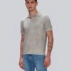 7 For All Mankind Garment Dyed Cotton Polo In Gentle Grey