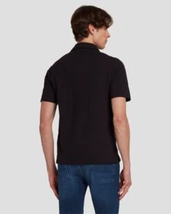 7 For All Mankind Pique Knit Polo In Black 11 7 For All Mankind Pique Knit Polo In Black -7 For All Mankind Shop 7MSMMM35 BLK 4