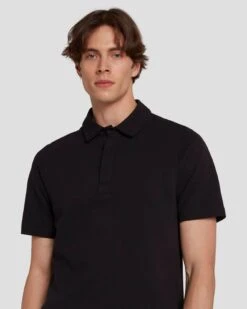 7 For All Mankind Pique Knit Polo In Black 12 7 For All Mankind Pique Knit Polo In Black -7 For All Mankind Shop 7MSMMM35 BLK 5