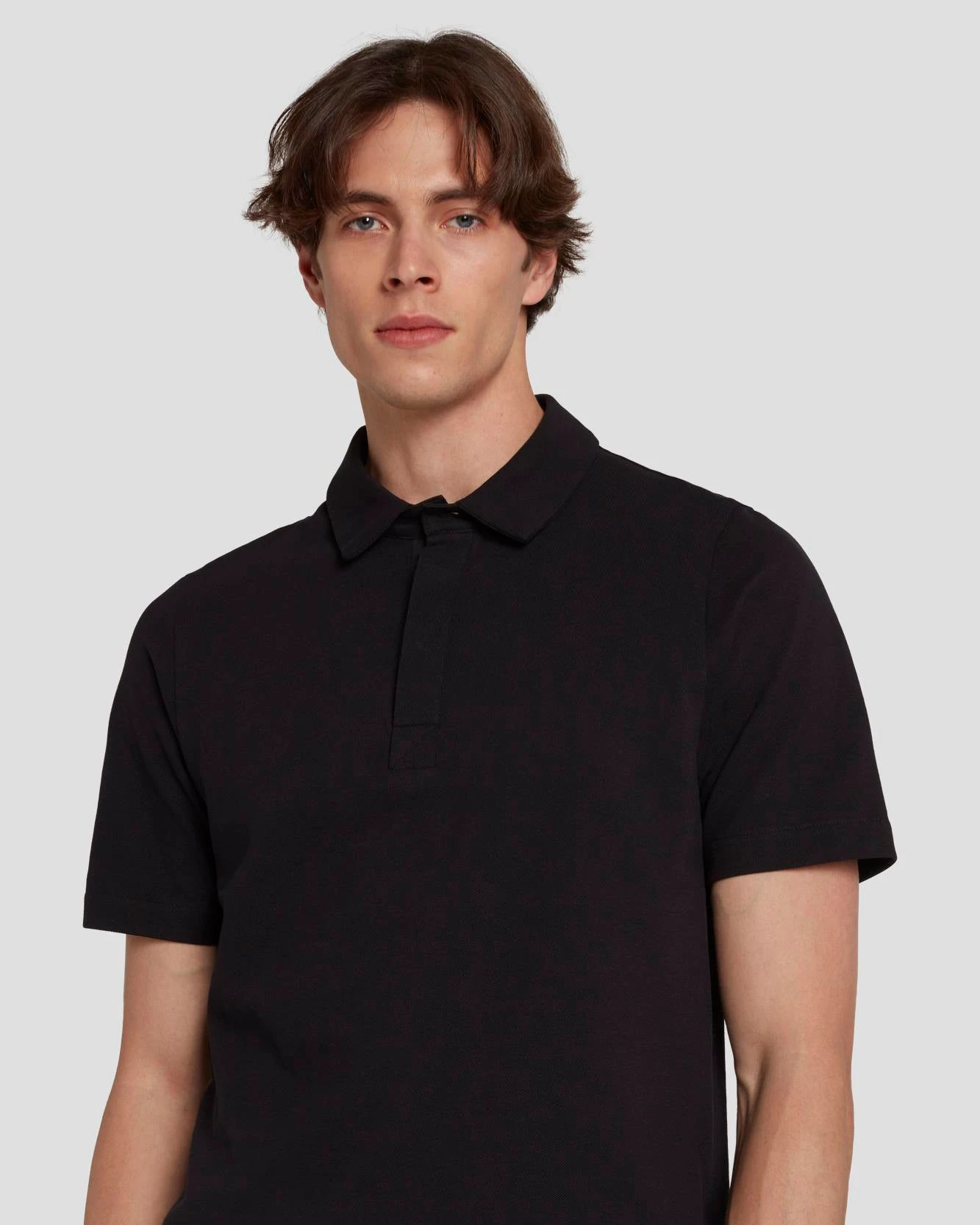 7 For All Mankind Pique Knit Polo In Black 7 7 For All Mankind Pique Knit Polo In Black - Image 5