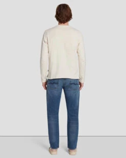 7 For All Mankind Long Sleeve Henley In Dover White -7 For All Mankind Shop 7MSPMH37 DRW 4