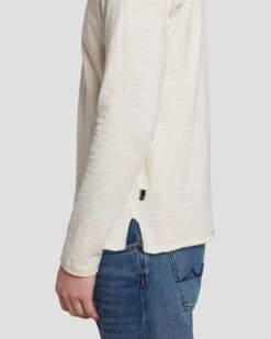 7 For All Mankind Long Sleeve Henley In Dover White -7 For All Mankind Shop 7MSPMH37 DRW 5