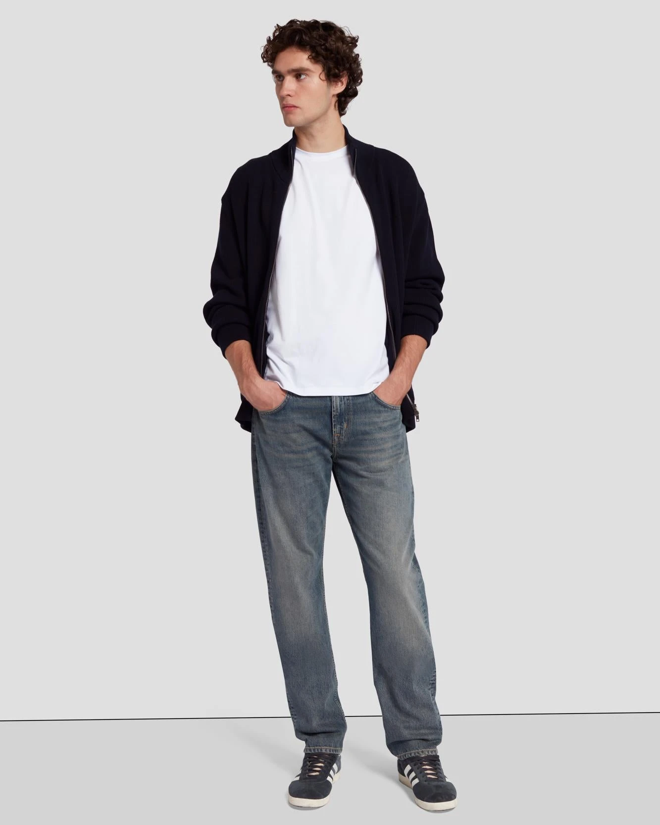 7 For All Mankind Luxe Performance Zip Sweater In Navy 8 7 For All Mankind Luxe Performance Zip Sweater In Navy - Image 6