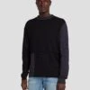 7 For All Mankind Merino Patchwork Sweater In Navy -7 For All Mankind Shop 7MZHMH12 NVY 1