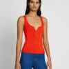 7 For All Mankind High Shine Quarter Zip Ribbed Tank In Koi -7 For All Mankind Shop 7N103F14 KOI 1