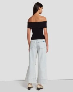 7 For All Mankind Off The Shoulder Ribbed Top In Black 11 7 For All Mankind Off The Shoulder Ribbed Top In Black -7 For All Mankind Shop 7N116F23 BLK 4