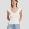 7 For All Mankind Sweetheart Rib Top In Cream -7 For All Mankind Shop 7N119D35 CRM 1
