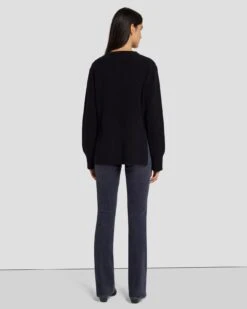 7 For All Mankind Cashmere Crewneck Sweater In Black -7 For All Mankind Shop 7N122F34 BLK 4
