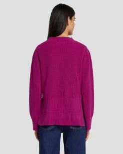 7 For All Mankind Cashmere Crewneck Sweater In Raspberry -7 For All Mankind Shop 7N122F34 RBR 4