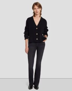 7 For All Mankind Cashmere Cardigan In Black -7 For All Mankind Shop 7N123F34 BLK 3