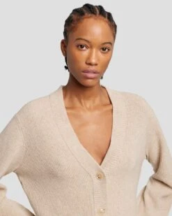 7 For All Mankind Cashmere Cardigan In Oatmeal -7 For All Mankind Shop 7N123F34 OAT 5