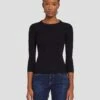 7 For All Mankind Open Back Knit Top In Black