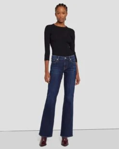 7 For All Mankind Open Back Knit Top In Black -7 For All Mankind Shop 7N124D35 BLK 3