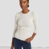 7 For All Mankind Open Back Knit Top In Cream
