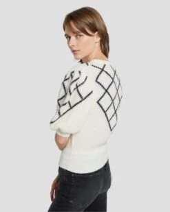 7 For All Mankind Puff Diamond Sweater In Cream -7 For All Mankind Shop 7N126F41 CRM 4