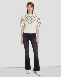 7 For All Mankind Puff Diamond Sweater In Cream -7 For All Mankind Shop 7N126F41 CRM 6