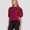 7 For All Mankind Puff Diamond Sweater In Raspberry -7 For All Mankind Shop 7N126F41 RBR 1